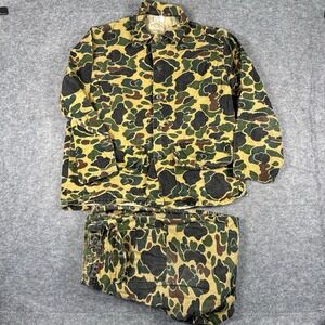 VTG SafTBak Pants Suit Top Mens XL Duck Camo Hunting Green Brown